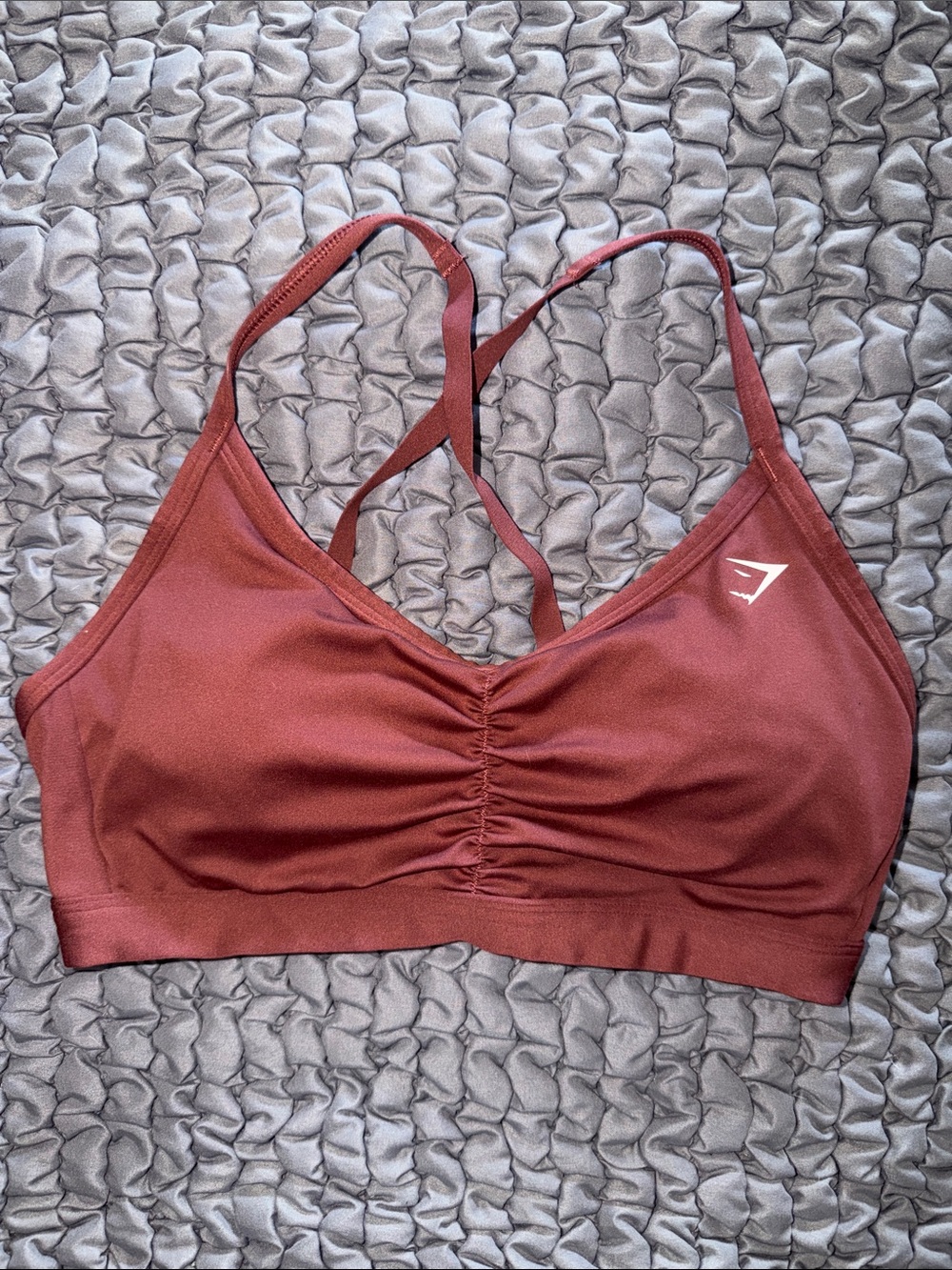 Gymshark Women's Rust Red Ruched Strappy Sports Bra